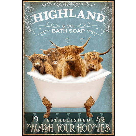 Yak In The Bathtub - 11CT Stamped Cross Stitch 40*60CM