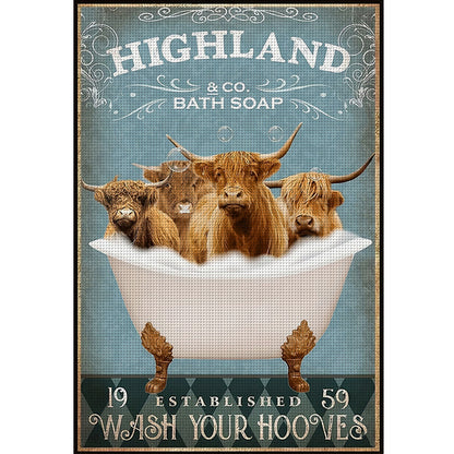 Yak In The Bathtub - 11CT Stamped Cross Stitch 40*60CM