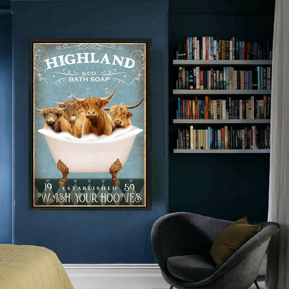 Yak In The Bathtub - 11CT Stamped Cross Stitch 40*60CM