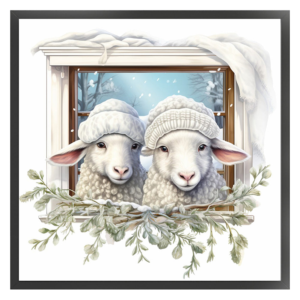 Little Sheep - 18CT Stamped Cross Stitch 30*30CM