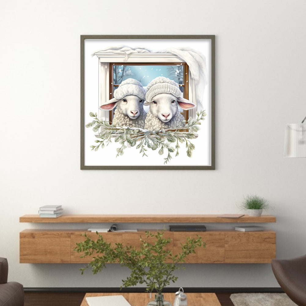 Little Sheep - 18CT Stamped Cross Stitch 30*30CM