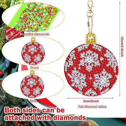 12PCS Christmas Full Drill Keyring for Christmas Home Party Decor (#164)