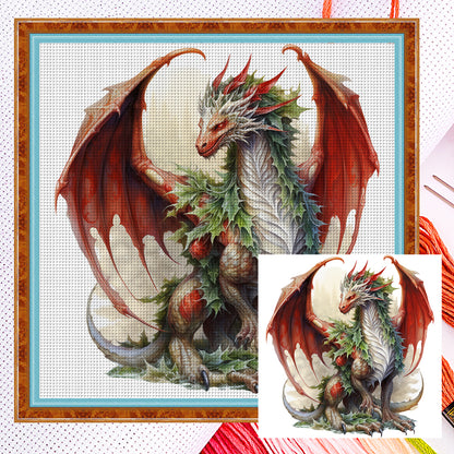 Christmas Pterosaur - 11CT Counted Cross Stitch 40*40CM