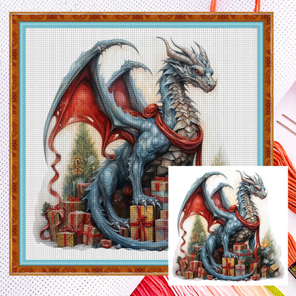 Christmas Pterosaur - 11CT Counted Cross Stitch 40*40CM