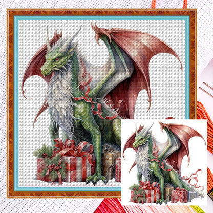 Christmas Pterosaur - 11CT Counted Cross Stitch 40*40CM