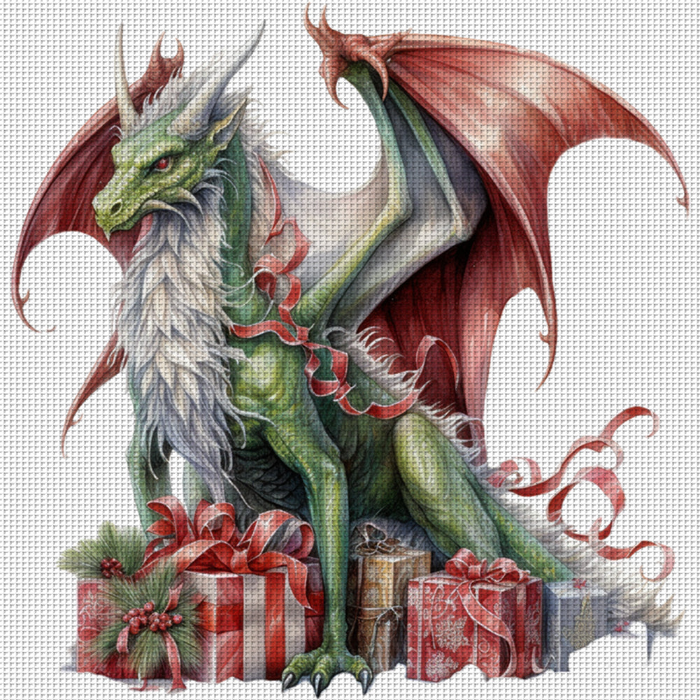 Christmas Pterosaur - 11CT Counted Cross Stitch 40*40CM