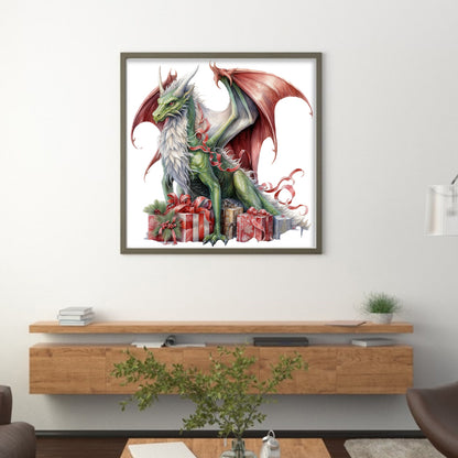 Christmas Pterosaur - 11CT Counted Cross Stitch 40*40CM