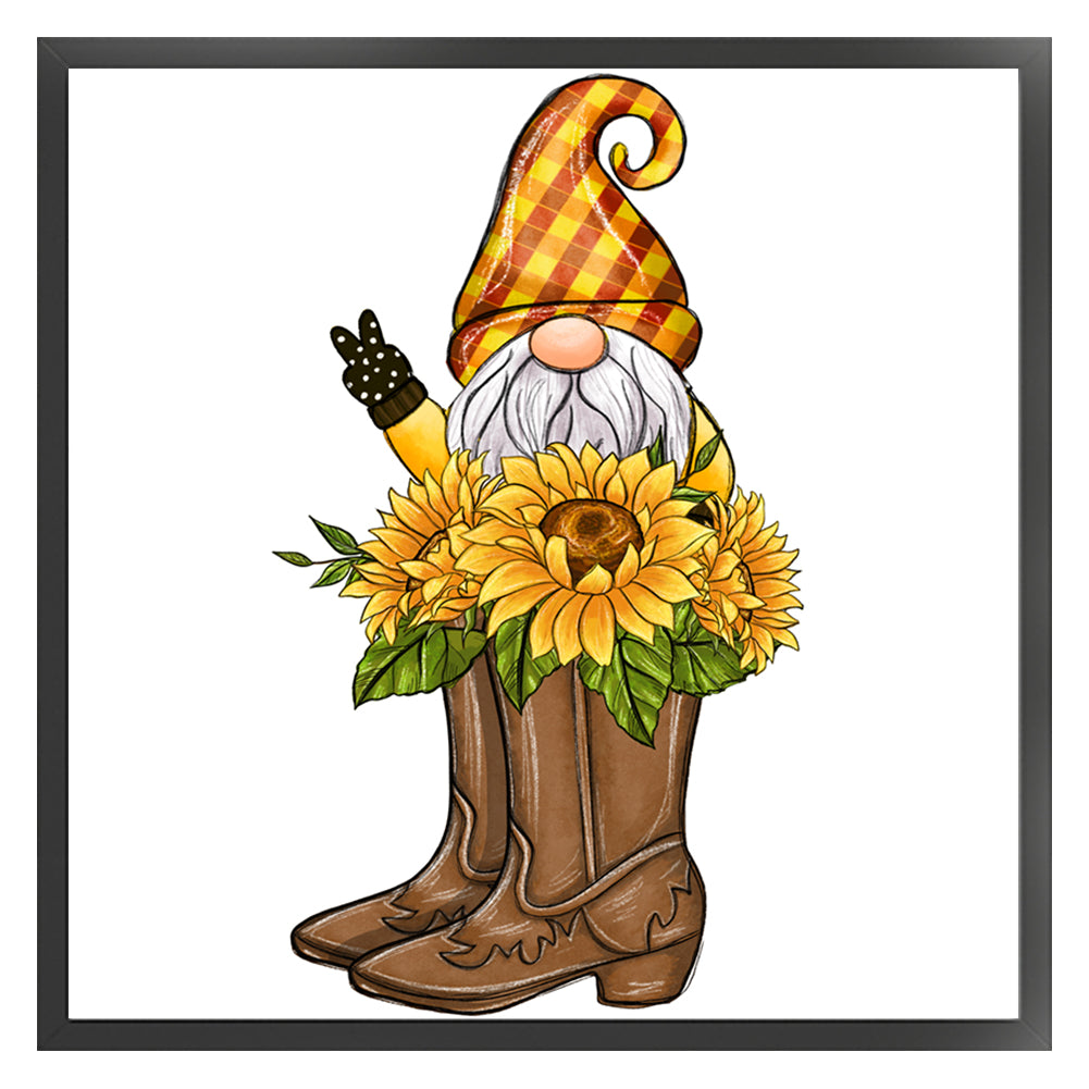 Sunflower Gnome - 11CT Stamped Cross Stitch 40*40CM