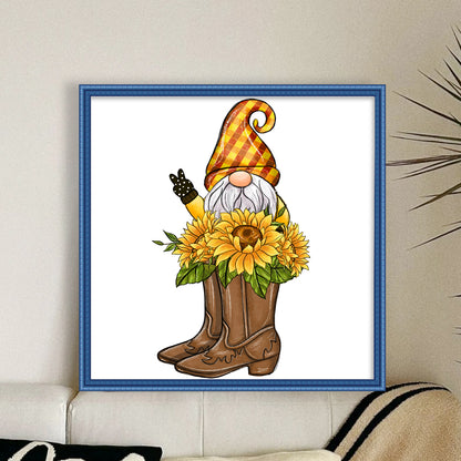 Sunflower Gnome - 11CT Stamped Cross Stitch 40*40CM