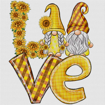 Sunflower Gnome - 11CT Stamped Cross Stitch 40*40CM