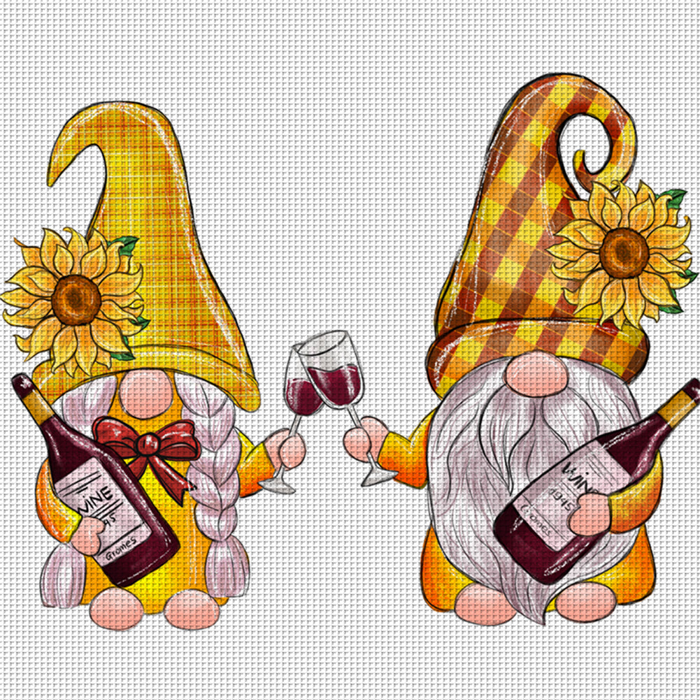 Sunflower Gnome - 11CT Stamped Cross Stitch 40*40CM