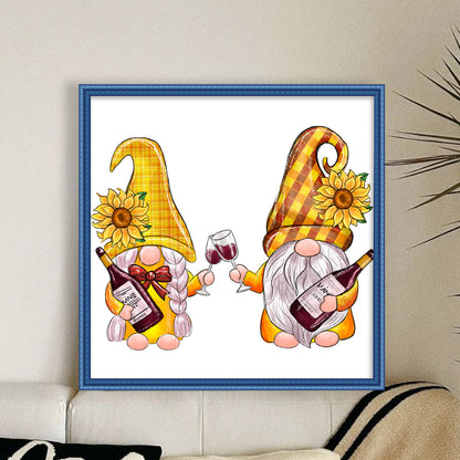 Sunflower Gnome - 11CT Stamped Cross Stitch 40*40CM