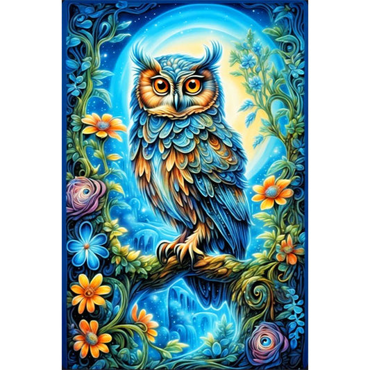 Watercolor Owl¡¤Right - Full Round Drill Diamond Painting 40*60CM