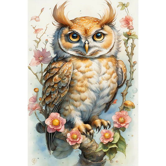 Green View Owl - Full Round Drill Diamond Painting 40*60CM