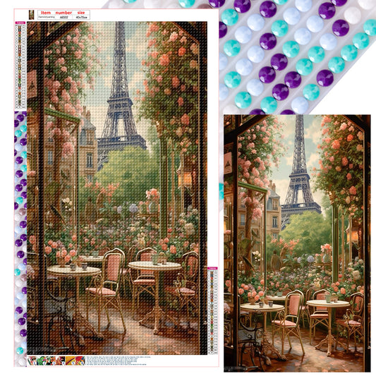 Courtyard Afternoon Tea - Full Round Drill Diamond Painting 40*70CM