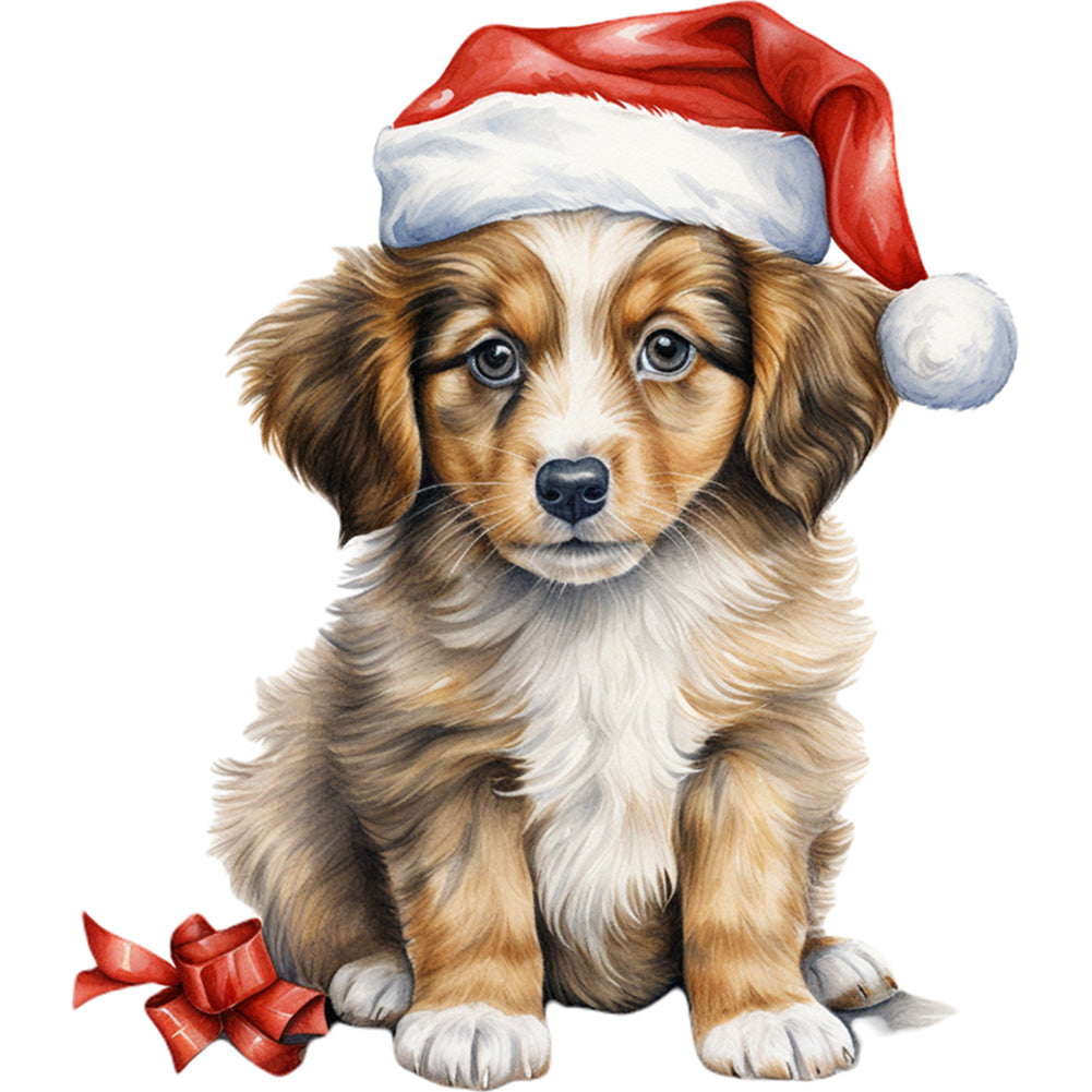 Christmas Puppy - 18CT Stamped Cross Stitch 25*25CM