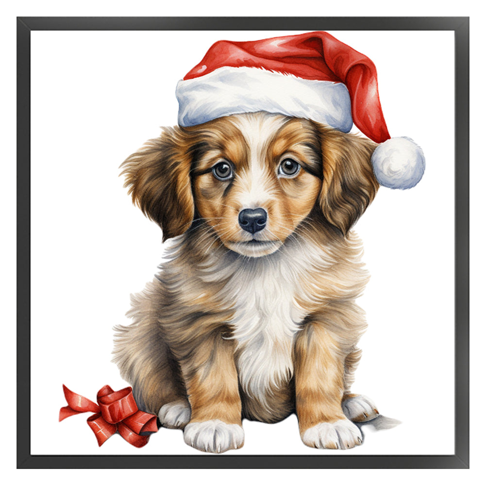 Christmas Puppy - 18CT Stamped Cross Stitch 25*25CM