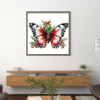 Christmas Butterfly - 18CT Stamped Cross Stitch 25*25CM