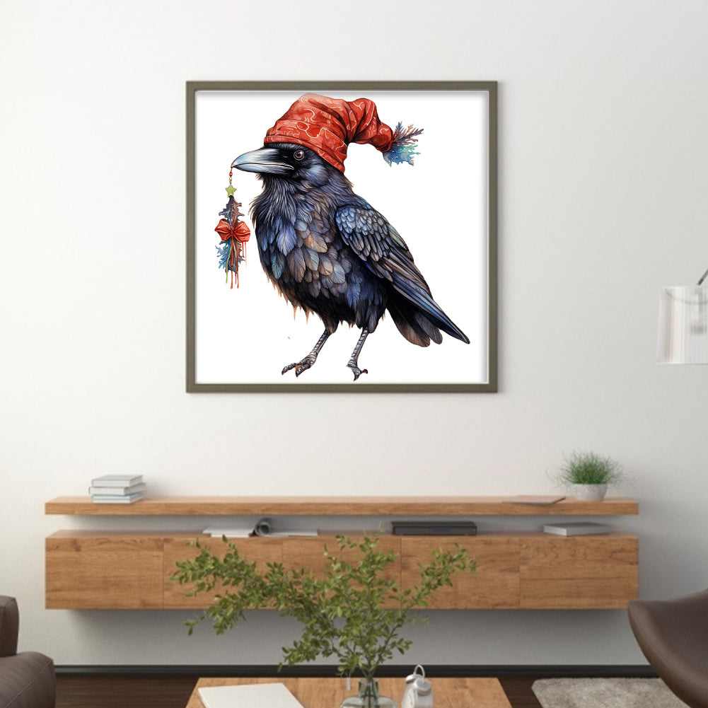 Christmas Crow - 18CT Stamped Cross Stitch 25*25CM