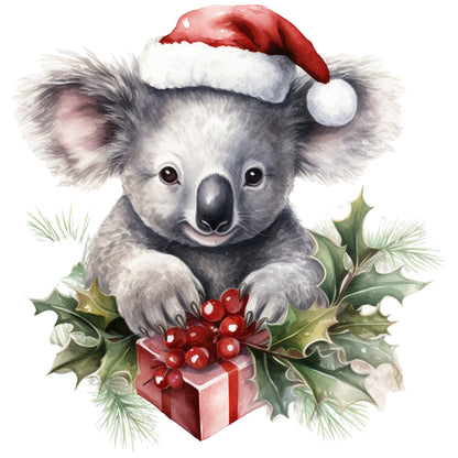 Christmas Koala - 18CT Stamped Cross Stitch 25*25CM