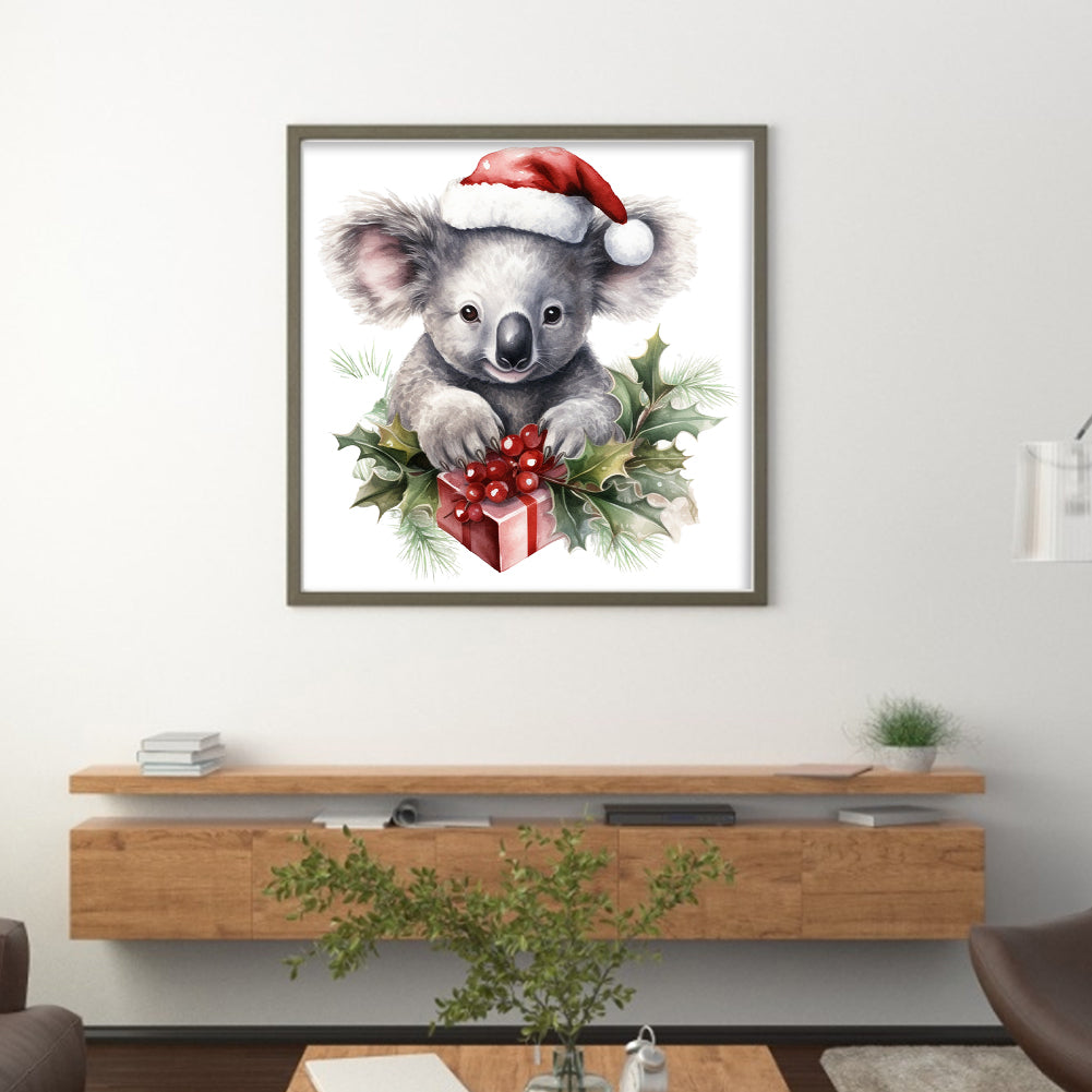 Christmas Koala - 18CT Stamped Cross Stitch 25*25CM