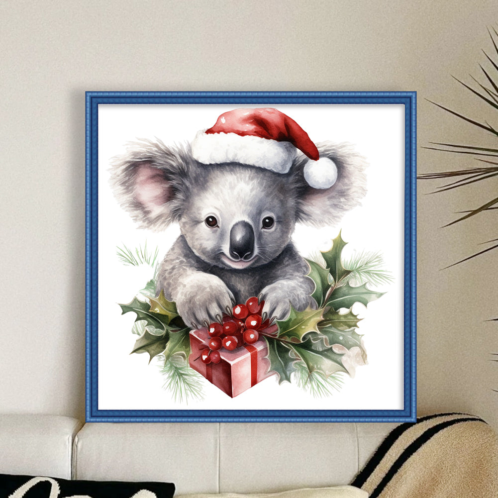 Christmas Koala - 18CT Stamped Cross Stitch 25*25CM