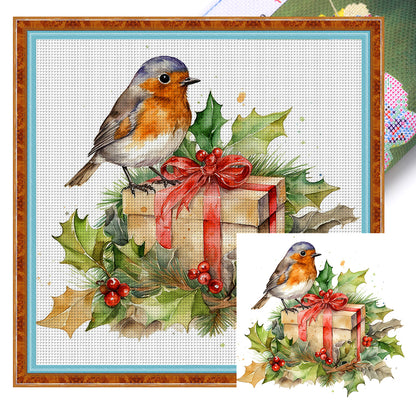 Christmas Robin - 18CT Stamped Cross Stitch 25*25CM