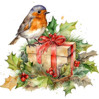 Christmas Robin - 18CT Stamped Cross Stitch 25*25CM