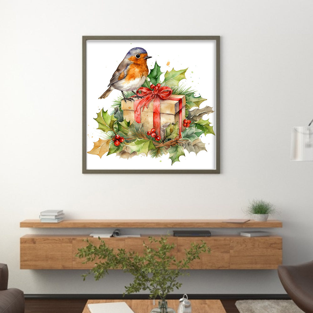 Christmas Robin - 18CT Stamped Cross Stitch 25*25CM