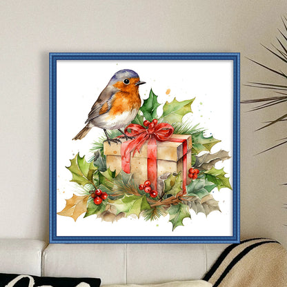 Christmas Robin - 18CT Stamped Cross Stitch 25*25CM