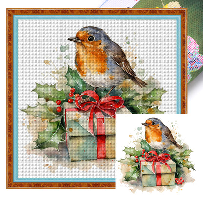 Christmas Robin - 18CT Stamped Cross Stitch 25*25CM