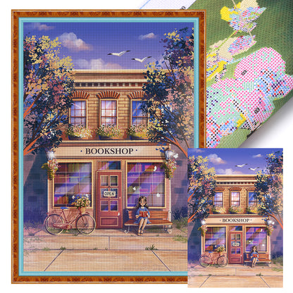 Summer Bookstore - 11CT Stamped Cross Stitch 50*70CM