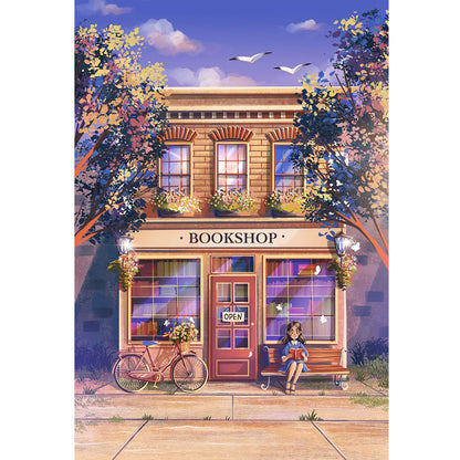 Summer Bookstore - 11CT Stamped Cross Stitch 50*70CM