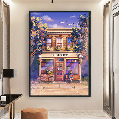 Summer Bookstore - 11CT Stamped Cross Stitch 50*70CM