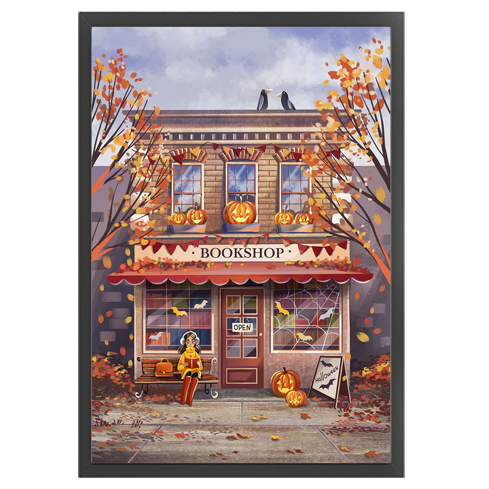 Autumn Bookstore - 11CT Stamped Cross Stitch 50*70CM