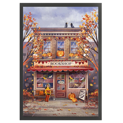 Autumn Bookstore - 11CT Stamped Cross Stitch 50*70CM