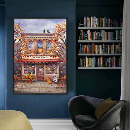 Autumn Bookstore - 11CT Stamped Cross Stitch 50*70CM