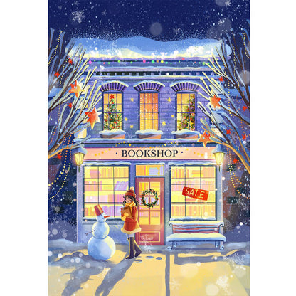 Winter Bookstore - 11CT Stamped Cross Stitch 50*70CM