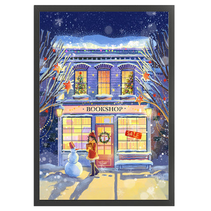 Winter Bookstore - 11CT Stamped Cross Stitch 50*70CM