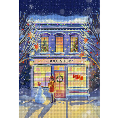 Winter Bookstore - 11CT Stamped Cross Stitch 50*70CM