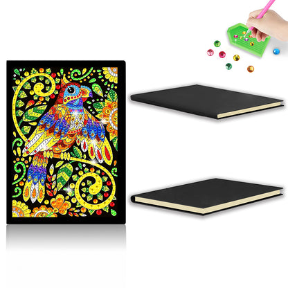 50 Pages A5 Special Shaped Diamond Painting Diary Book for Teen(Abstract Parrot)