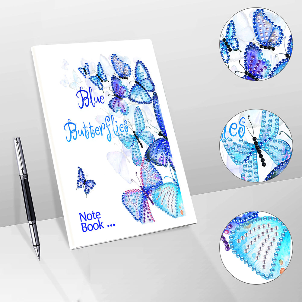 50 Pages A5 Special Shaped Diamond Painting Diary Book (Classic Butterfly)