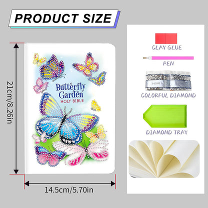 50 Pages A5 Special Shaped Diamond Painting Diary Book (Butterfly Gardens)