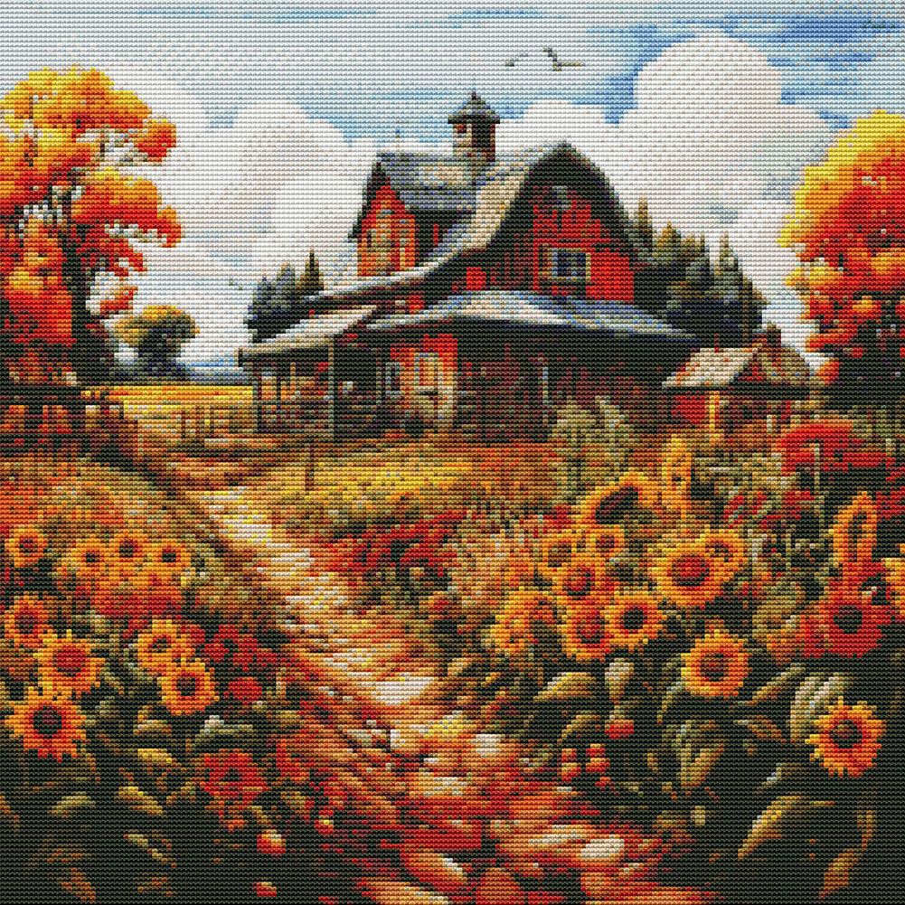 Sunflower Farm - 11CT Stamped Cross Stitch 50*50CM