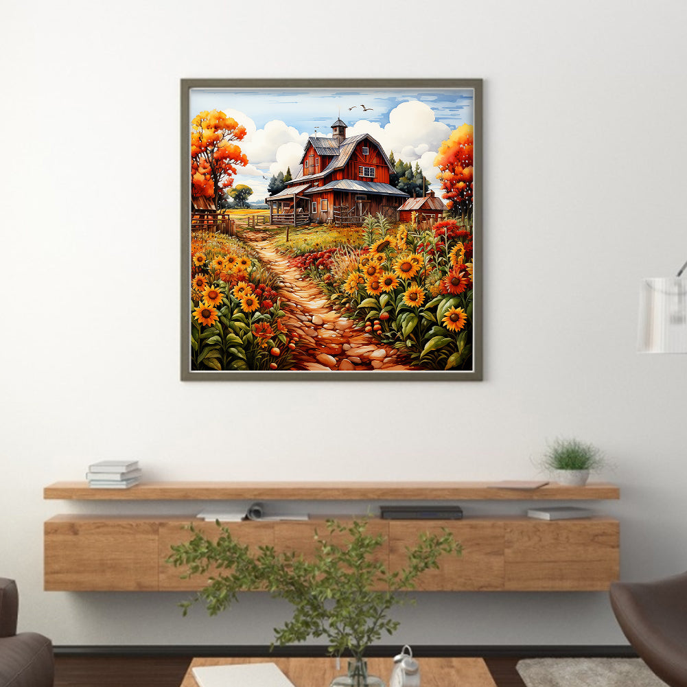 Sunflower Farm - 11CT Stamped Cross Stitch 50*50CM