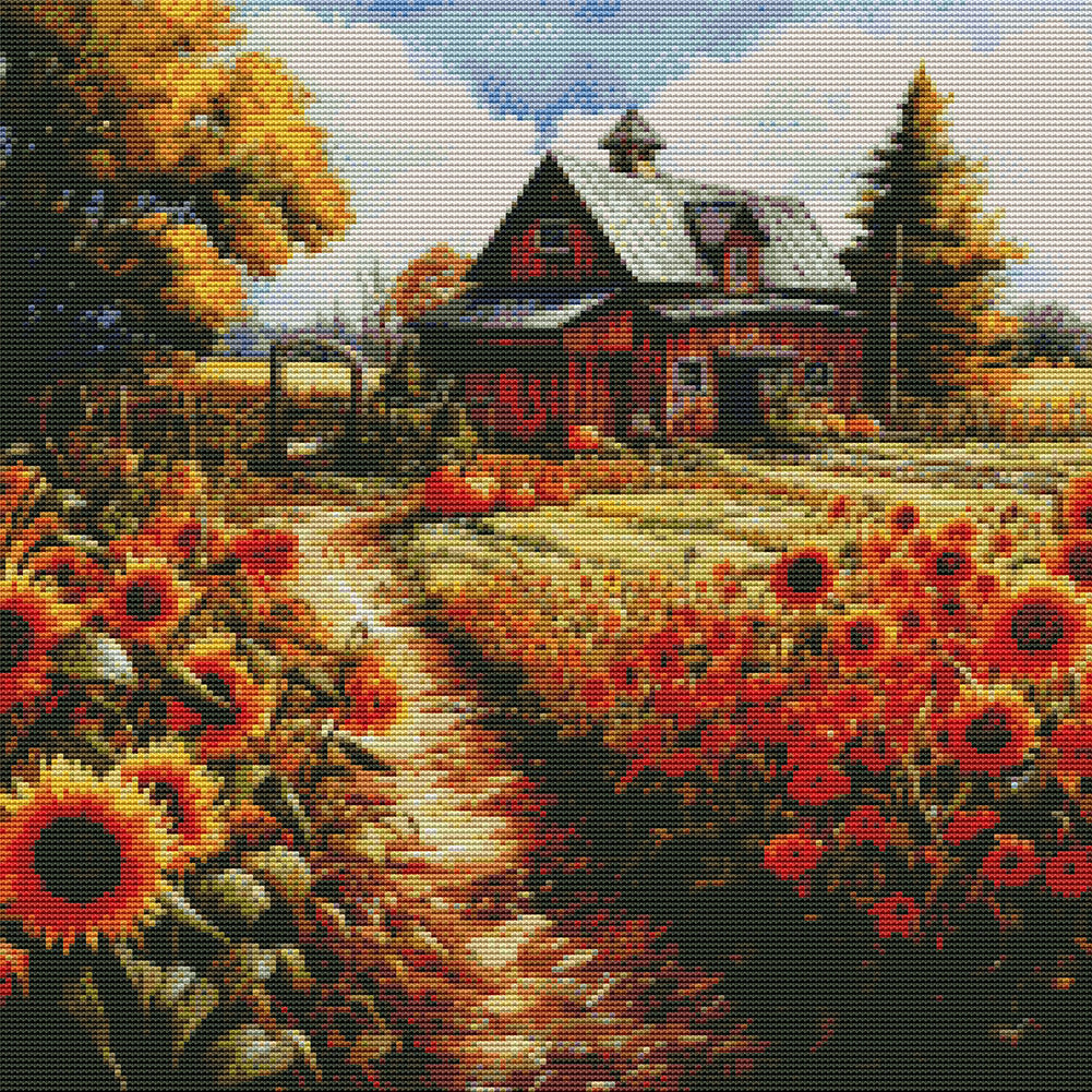 Sunflower Farm - 11CT Stamped Cross Stitch 50*50CM