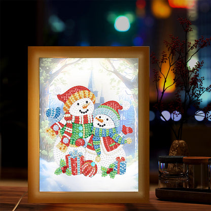 Special Shaped Diamond Painting Kit with Lights 17x22cm (Christmas Snowman #1)