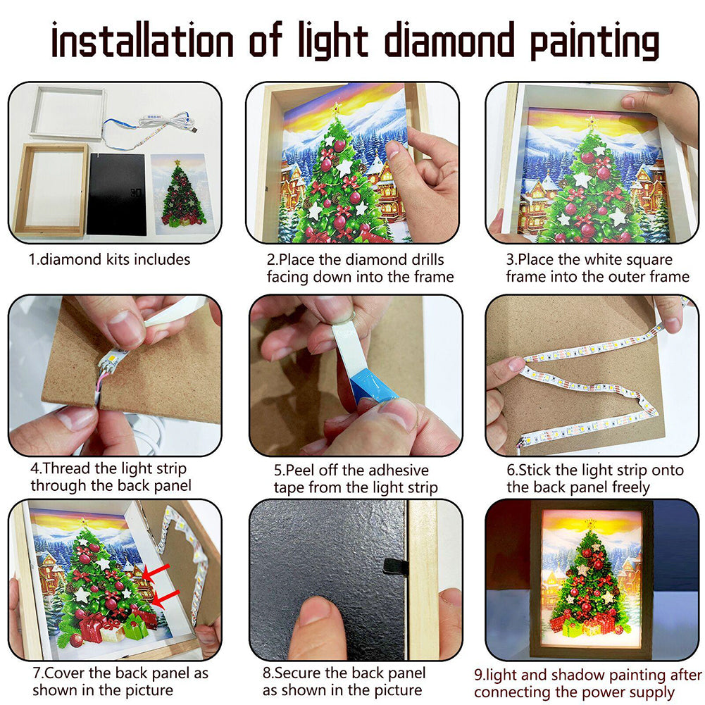 Special Shaped Diamond Painting Kit with Lights 17x22cm (Christmas Snowman #1)