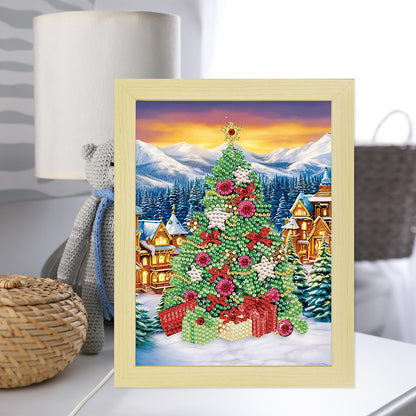 Special Shaped Diamond Painting Kit with Lights 17x22cm (Christmas Tree)