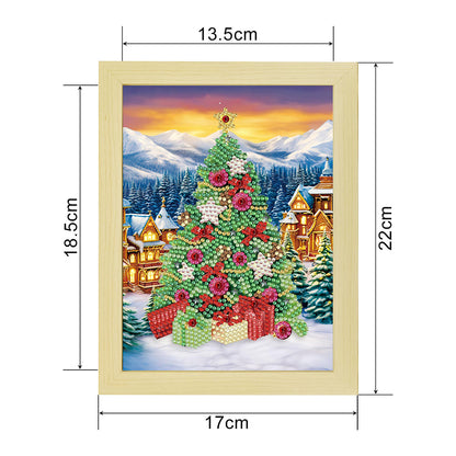 Special Shaped Diamond Painting Kit with Lights 17x22cm (Christmas Tree)